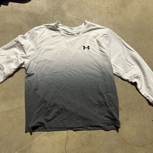 Under Armour Men's Long Sleeve White and Gray Shirt